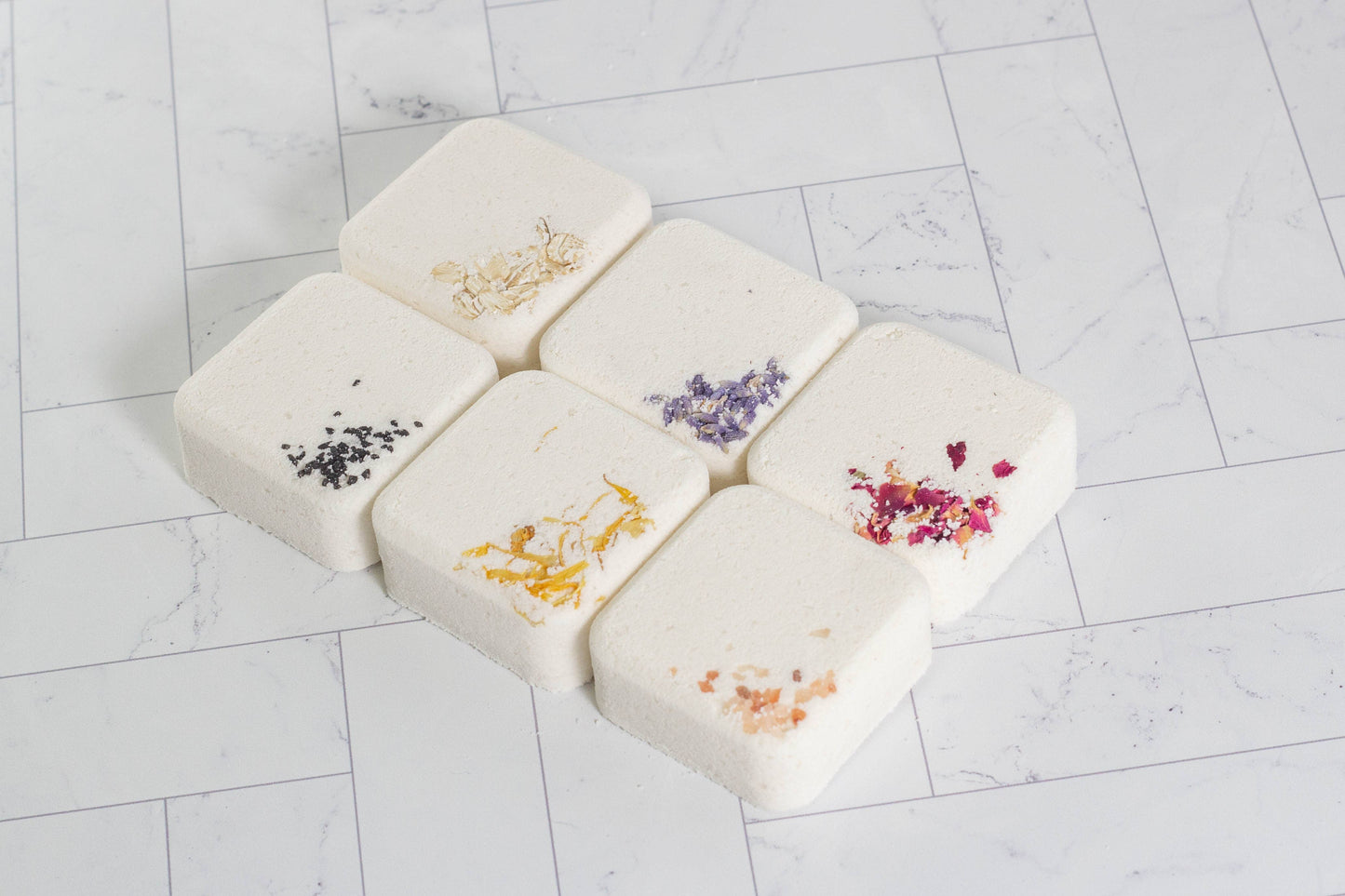 No Label Square Bath Bombs: Rose