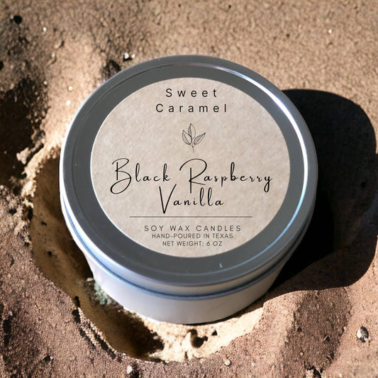 Black Raspberry Vanilla Soy Candle - 8 oz tins