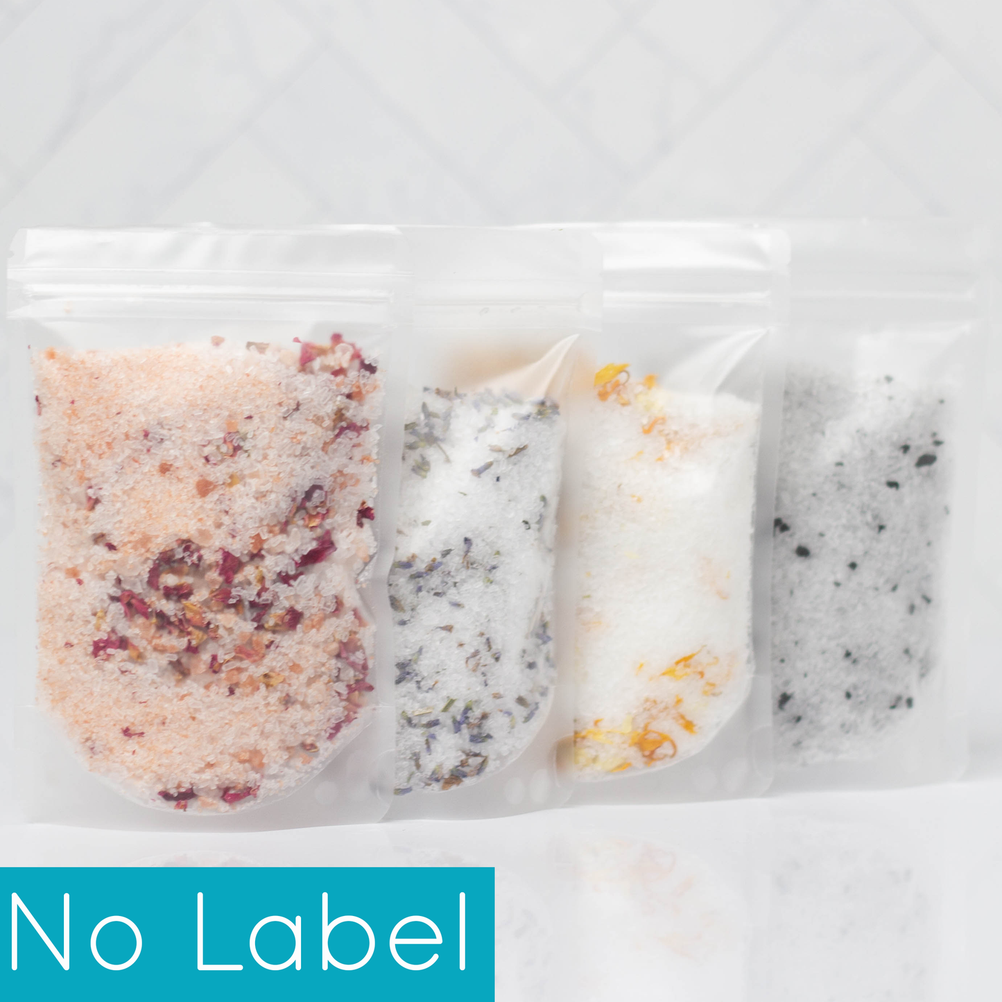 No Label Bath Salt Pouches: Rose