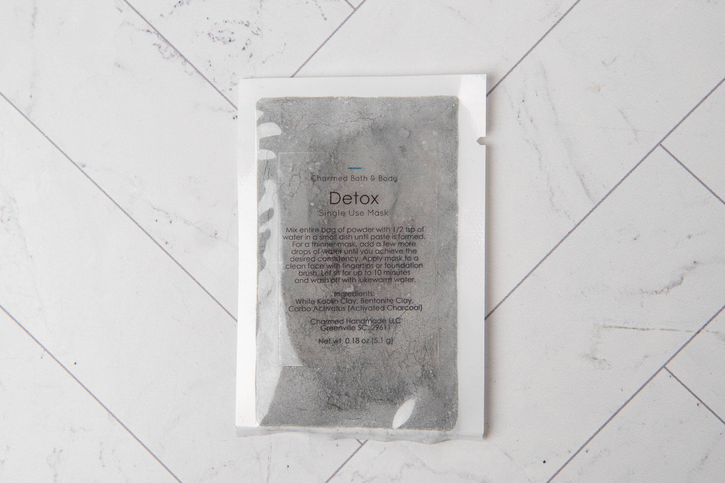 Single Use Clay Face Mask: Detox/Charcoal Mask